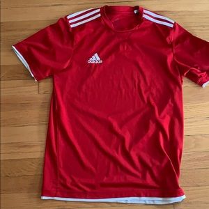 Red men’s adidas soccer shirt